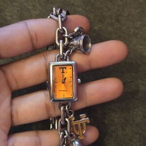 Fossil Orange Charm Bracelet Watch
